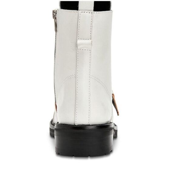 All Saints Donita Off White Leather Hiking Lace Up Combat Boots - Picture 5 of 16